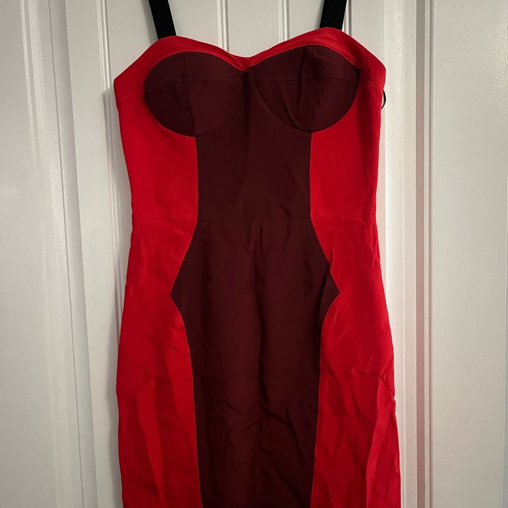Rebecca Minkoff Strapless Red and Burgundy Dress
